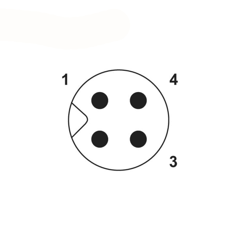 M5 3pins A code male to female right angle cable,unshielded,PVC,-40°C~+105°C,26AWG 0.14mm²,brass with nickel plated screw